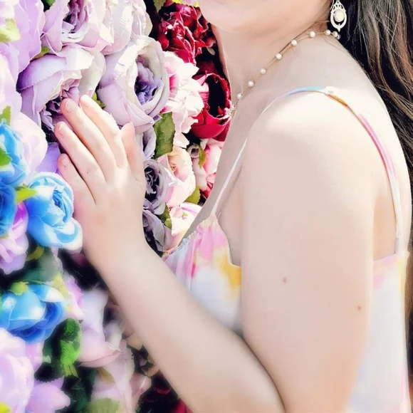 Multicolor Asymmetrical Spaghetti Strap Dress - Picture 13 of 16